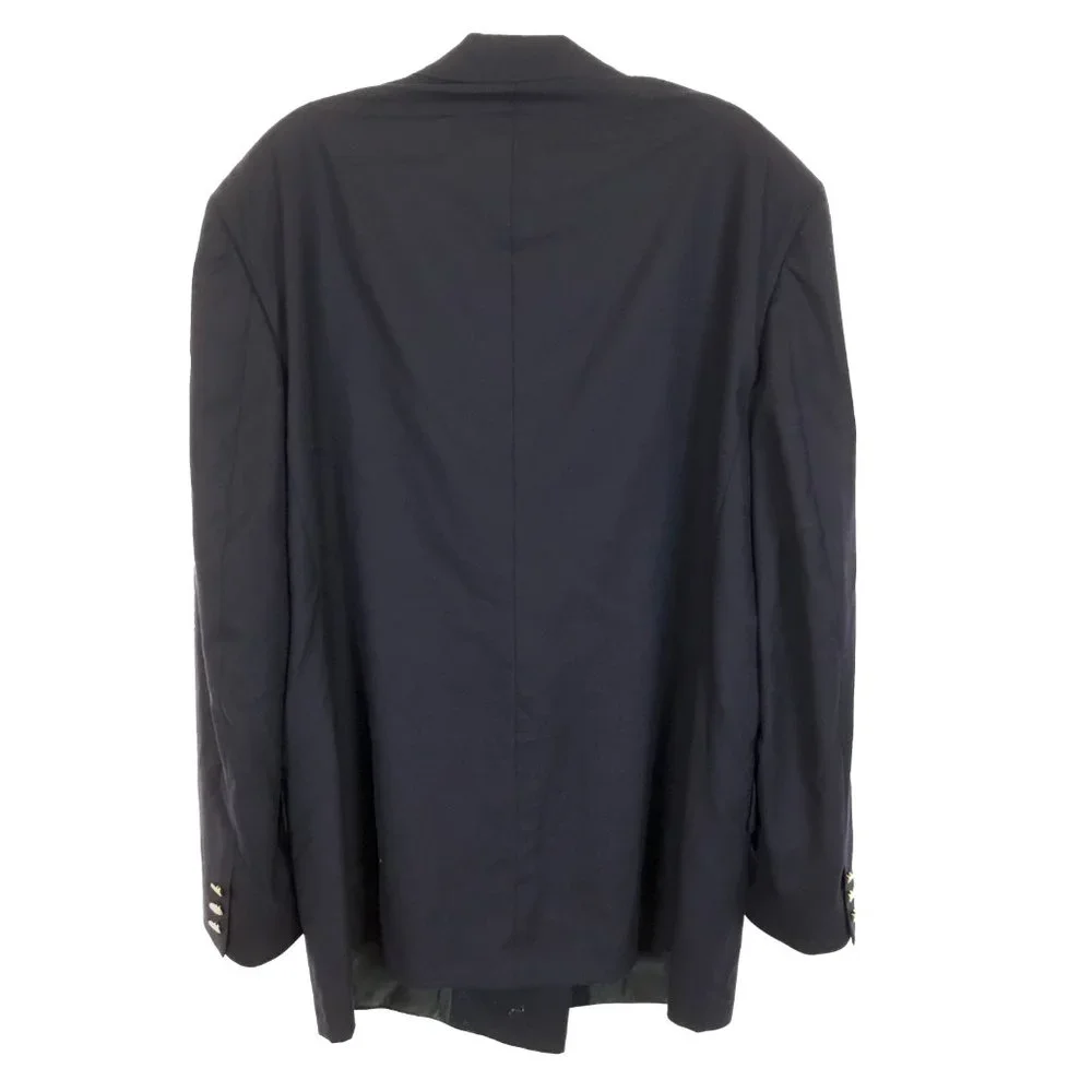 Mens Size 45 LONG 45L Burberry Navy Vintage Pure Wool Sports Coat Blazer Jacket